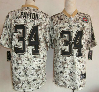 Nike Chicago Bears #34 Walter Payton 2013 Camo Elite Jersey
