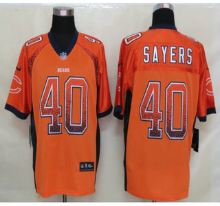 Nike Chicago Bears #40 Gale Sayers Drift Fashion Orange Elite Jersey