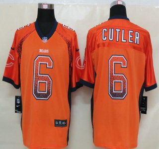 Nike Chicago Bears #6 Jay Cutler Drift Fashion Orange Elite Jersey