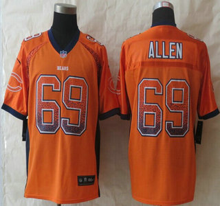 Nike Chicago Bears #69 Jared Allen Drift Fashion Orange Elite Jersey