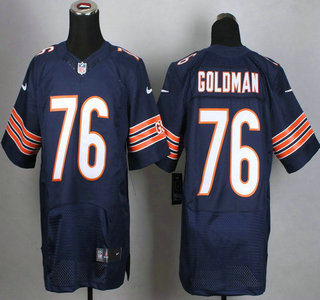Nike Chicago Bears #76 Eddie Goldman Blue Elite Jersey