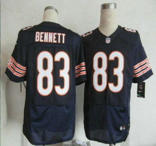 Nike Chicago Bears #83 Martellus Bennett Blue Elite Jersey