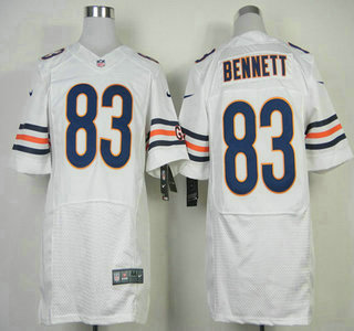 Nike Chicago Bears #83 Martellus Bennett White Elite Jersey
