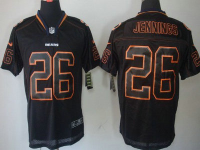 Nike Chicago Bears 26 Tim Jennings Lights Out Black Elite Jersey