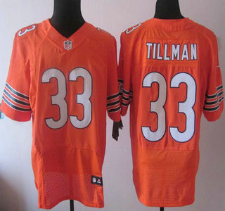 Nike Chicago Bears 33 Tillman Orange Elite NFL Jerseys