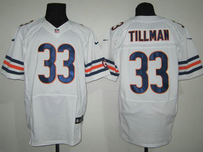 Nike Chicago Bears 33 Charles Tillman White Elite Jersey