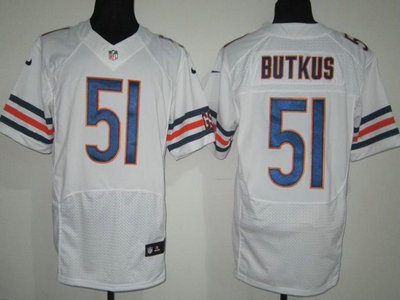 Nike Chicago Bears 51 Dick Butkus White Elite Jerseys