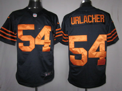 Nike Chicago Bears 54 Brian Urlacher Dark Blue Yellow Number 2012 Nike NFL Elite Jerseys