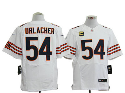 Nike Chicago Bears 54 Brian Urlacher White Elite C Patch Jersey