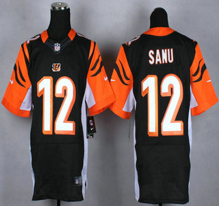 Nike Cincinnati Bengals #12 Mohamed Sanu Black Elite Jersey