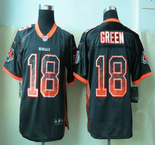 Nike Cincinnati Bengals #18 A.J. Green Drift Fashion Black Elite Jersey