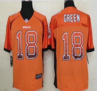Nike Cincinnati Bengals #18 A.J. Green Drift Fashion Orange Elite Jersey