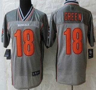 Nike Cincinnati Bengals #18 A.J. Green Elite Grey Vapor Jersey