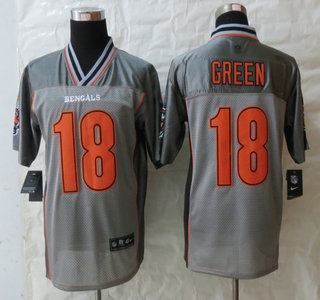 Nike Cincinnati Bengals #18 A.J. Green Grey Vapor Elite Jersey