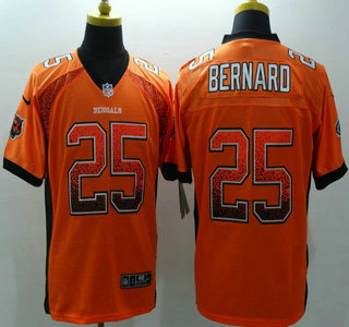Nike Cincinnati Bengals #25 Giovani Bernard Drift Fashion Orange Elite Jersey