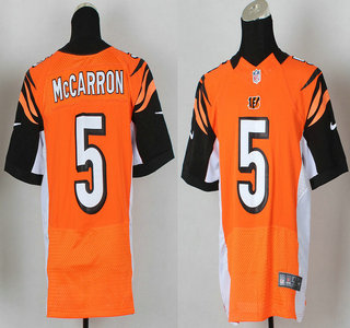 Nike Cincinnati Bengals #5 AJ McCarron Orange Elite Jersey