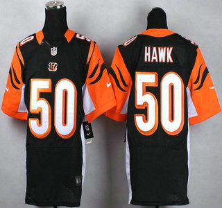 Nike Cincinnati Bengals #50 A.J. Hawk Black Elite Jersey