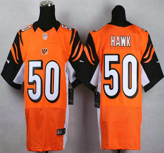 Nike Cincinnati Bengals #50 A.J. Hawk Orange Elite Jersey
