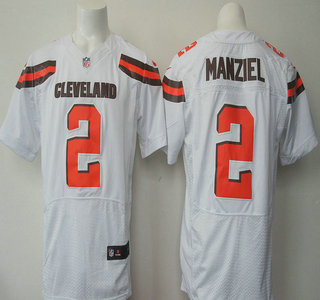 Nike Cleveland Browns #2 Johnny Manziel 2015 White Elite Jersey