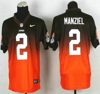 Nike Cleveland Browns #2 Johnny Manziel Drift Fashion II Brown With Orange 2013 Elite Jersey