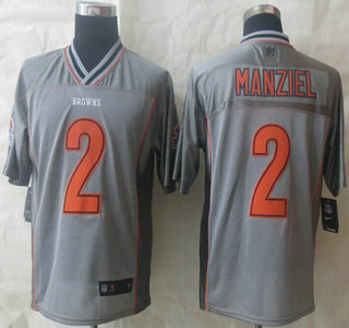 Nike Cleveland Browns #2 Johnny Manziel Grey Vapor Elite Jersey