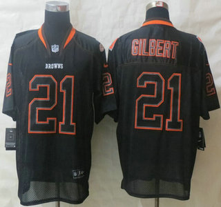 Nike Cleveland Browns #21 Justin Gilbert Lights Out Black Elite Jersey