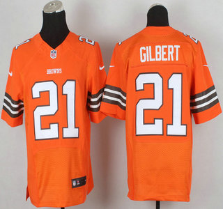 Nike Cleveland Browns #21 Justin Gilbert Orange Elite Jersey
