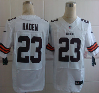 Nike Cleveland Browns #23 Joe Haden Elite White Jersey