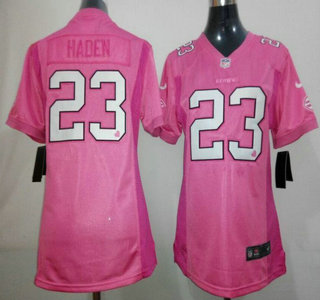 Nike Cleveland Browns #23 Joe Haden Pink Love Womens Jersey