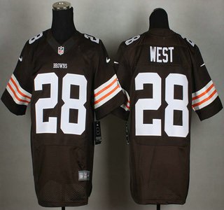 Nike Cleveland Browns #28 Terrance West Brown Elite Jersey