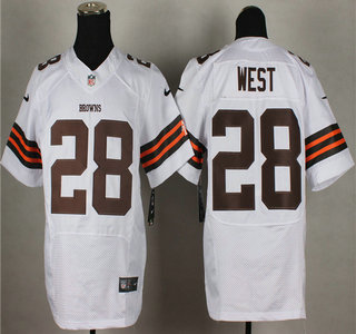 Nike Cleveland Browns #28 Terrance West White Elite Jersey