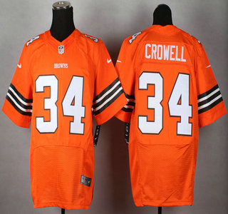 Nike Cleveland Browns #34 Isaiah Crowell Orange Elite Jersey