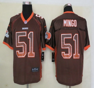 Nike Cleveland Browns #51 Barkevious Mingo Drift Fashion Brown Elite Jersey