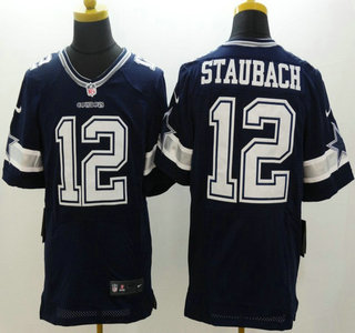 Nike Dallas Cowboys #12 Roger Staubach Blue Elite Jersey