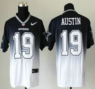 Nike Dallas Cowboys #19 Miles Austin Drift Fashion II Blue With White 2013 Elite Jersey