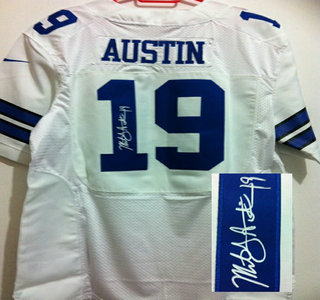 Nike Dallas Cowboys #19 Miles Austin White Signed Elite NFL Jersey