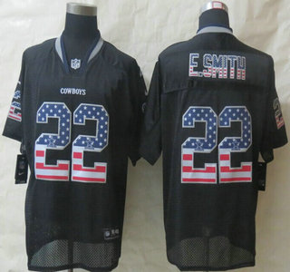 Nike Dallas Cowboys #22 Emmitt Smith  2014 USA Flag Fashion Black Elite Jersey