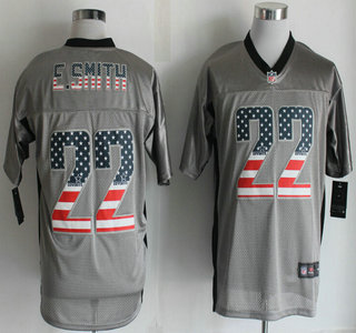 Nike Dallas Cowboys #22 Emmitt Smith 2014 USA Flag Fashion Gray Elite Jersey