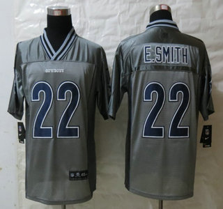 Nike Dallas Cowboys #22 Emmitt Smith Grey Vapor Elite Jersey