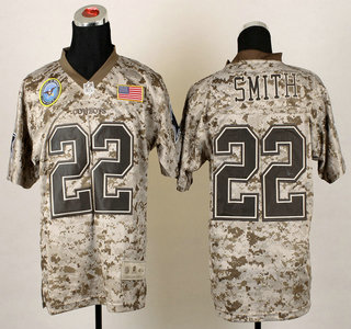 Nike Dallas Cowboys #22 Emmitt Smith Salute to Service Digital Camo Elite Jersey