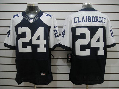 Nike Dallas Cowboys 24 Claiborne Blue Colors Thankgivings Elite Jerseys