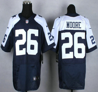 Nike Dallas Cowboys #26 Sterling Moore Blue Thanksgiving Elite Jersey