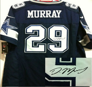 Nike Dallas Cowboys #29 DeMarco Murray Blue Signed Elite NFL Jersey