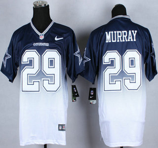 Nike Dallas Cowboys #29 DeMarco Murray Blue With White Fadeaway Elite Jersey