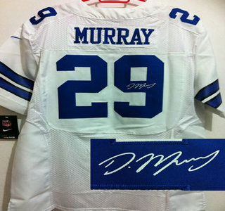 Nike Dallas Cowboys #29 DeMarco Murray White Signed Elite NFL Jersey
