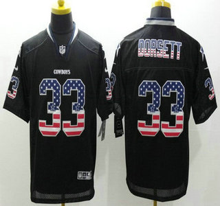 Nike Dallas Cowboys #33 Tony Dorsett 2014 USA Flag Fashion Black Elite Jersey
