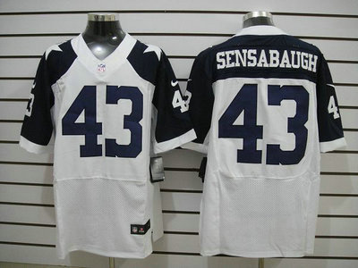 Nike Dallas Cowboys 43 Gerald Sensabaugh White Thanksgiving Elite Jersey