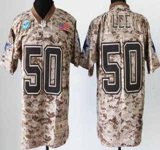 Nike Dallas Cowboys #50 Sean Lee Salute to Service Digital Camo Elite Jersey