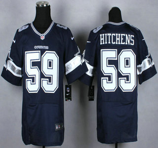 Nike Dallas Cowboys #59 Anthony Hitchens Blue Elite Jersey