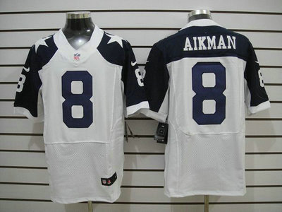 Nike Dallas Cowboys 8 Troy Aikman White Thanksgiving Elite Jersey